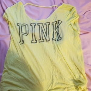 PINK Victoria's Secret yellow tshirt